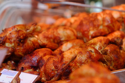 Close-up of meat in container