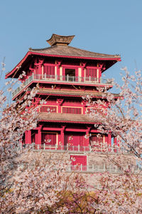 Low angle view of traditional building against sky