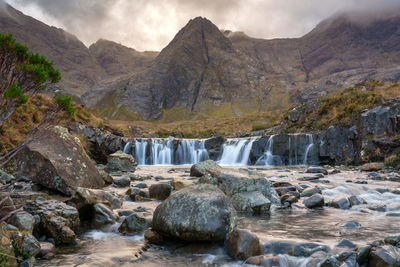 Scenic view of waterfall