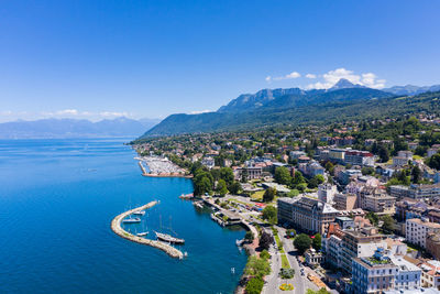 High angle view of city