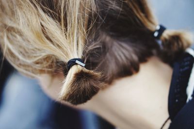 Close-up of woman with blond hair