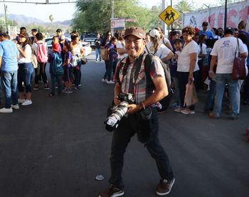 People on street in city