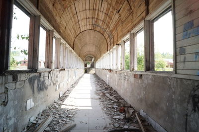 Interior of abandoned building