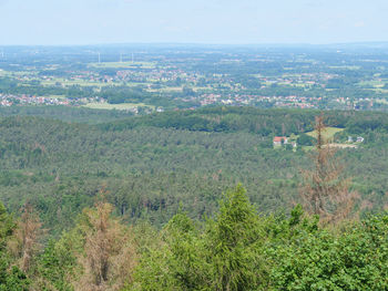 High angle view of landscape against sky