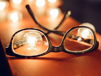 Close-up of reflection in water