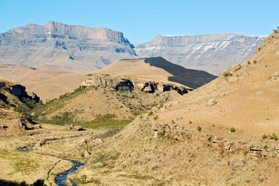 Scenic view of rocky mountains against sky