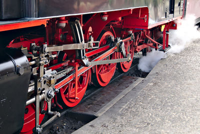 Steam train at railroad station