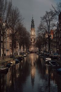 Reflection of buildings in city