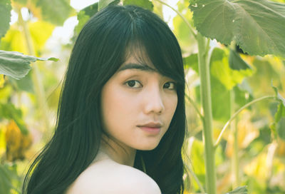 Close-up portrait of young woman
