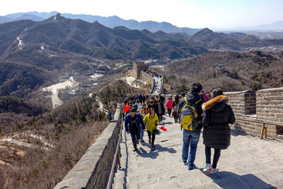 People on great wall of china