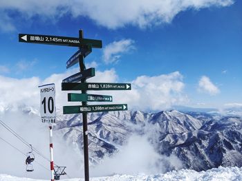 Low angle view of road sign against sky