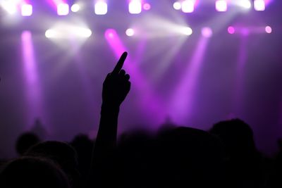 Cropped hand at music concert