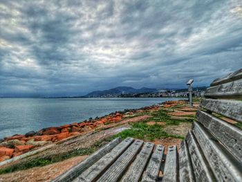 View of pier over sea