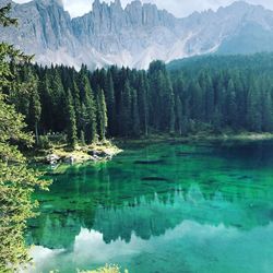 Scenic view of lake and mountains