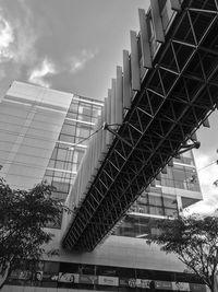 Low angle view of modern buildings against sky