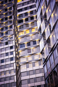 Low angle view of modern buildings in city