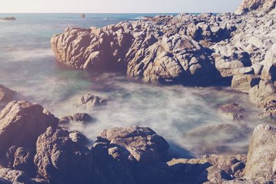 Panoramic view of sea and rocks