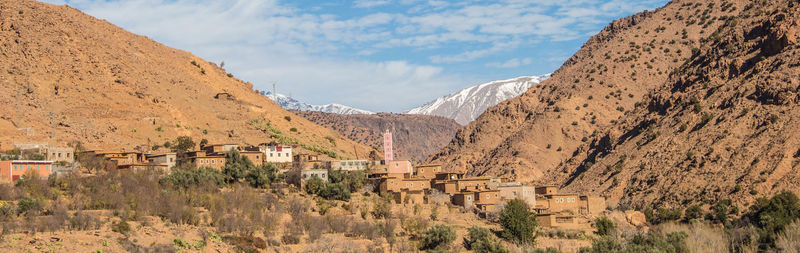 Panoramic view of mountains against sky