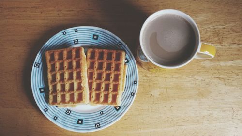 Close up of breakfast on table