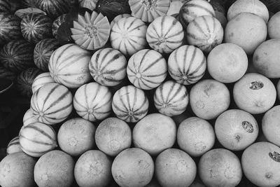 Close-up of cantaloupes for sale at market stall