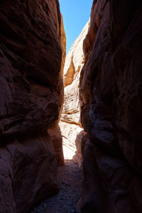 Low angle view of rock formation