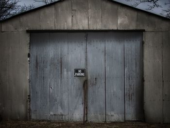 Closed door of old building