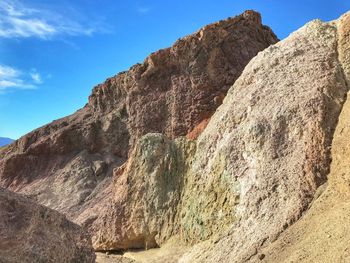 Low angle view of rocky mountain