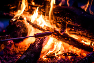 Close-up of bonfire