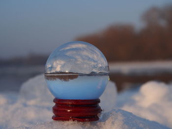 Close-up of water against sky