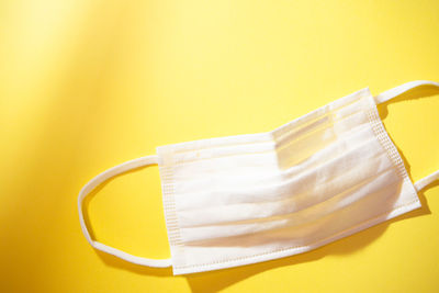 High angle view of drinking glass on table