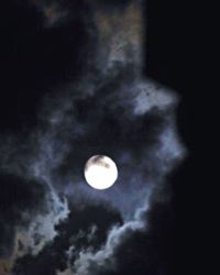 Low angle view of moon in sky