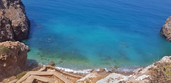 High angle view of beach