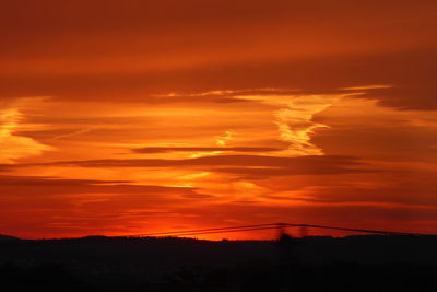 Scenic view of dramatic sky during sunset