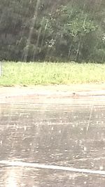 Close-up of wet glass window