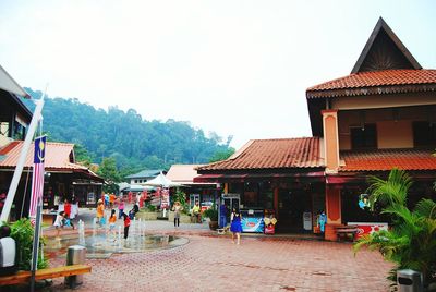 Houses against clear sky