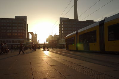 View of buildings at sunset