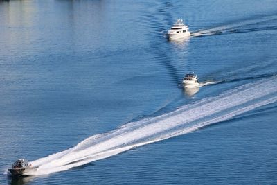 Boat sailing in sea