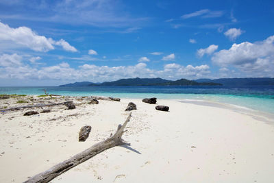 Scenic view of beach against sky