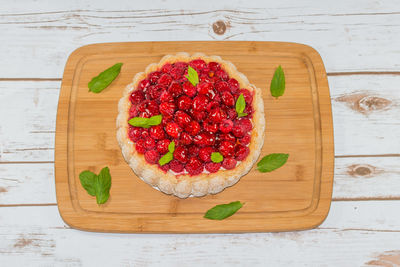 Close-up of food on wooden table