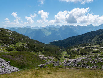 Scenic view of mountains against sky