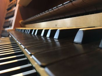 Close-up of piano keys