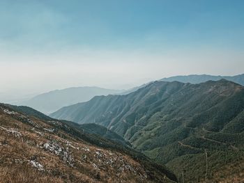 Scenic view of mountains against sky