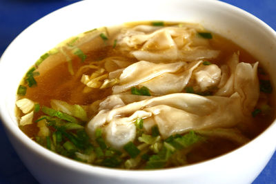 Close-up of soup in bowl