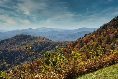 Scenic view of mountains against sky