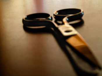 Close-up of eyeglasses on table