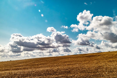 Scenic view of field against sky