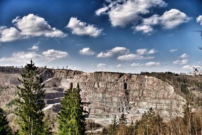 Scenic view of rocky mountains against sky