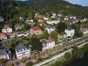 Heidelberg skyline aerial view from above skyline aerial view of old town river