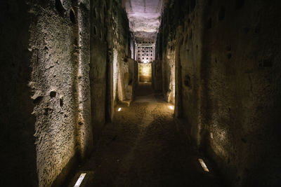 Empty corridor of old building