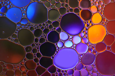 Full frame shot of multi colored bubbles